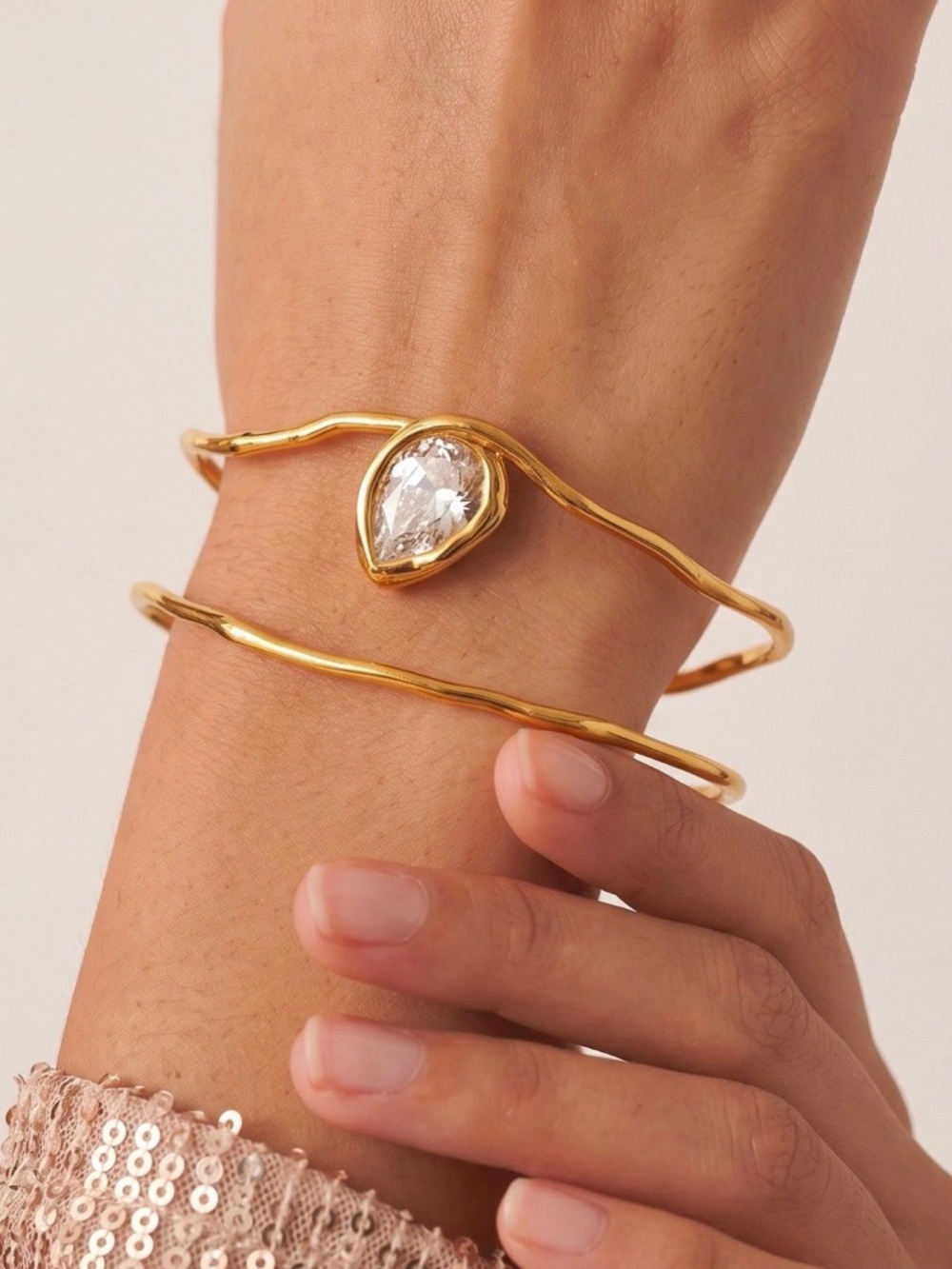 NEW Alexis Bittar Asterales Vine Floating Cuff Bracelet 14K g.p. SB11